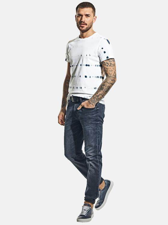 emilio adani Herren Batik-Shirt Weiß 31065