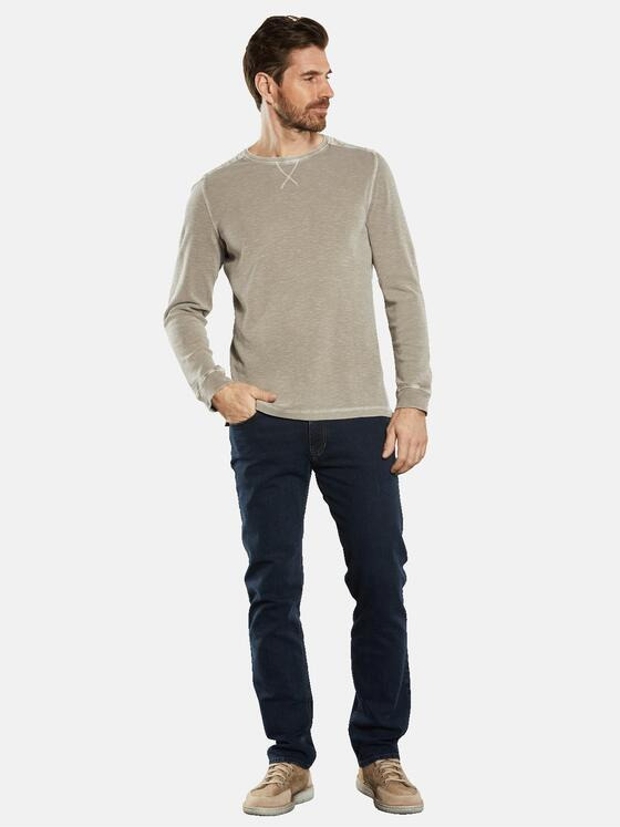 engbers Herren Langarm-Shirt strukturiert Beige 34515