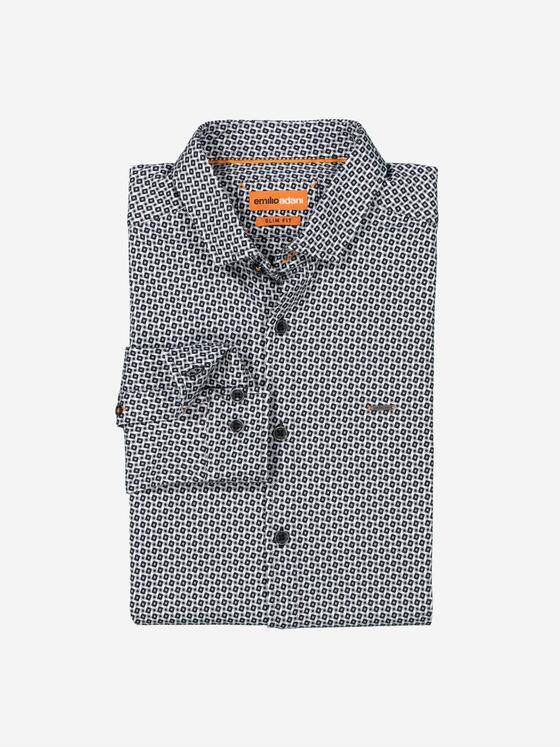 emilio adani Herren Langarm-Hemd slim fit Grau 37322