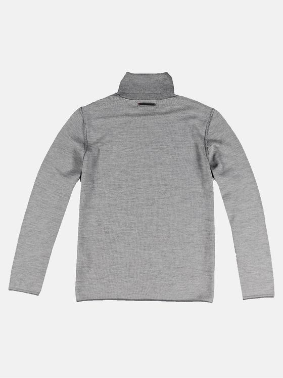 emilio adani Herren Rollkragen-Pullover aus Merinowolle Grau 32030
