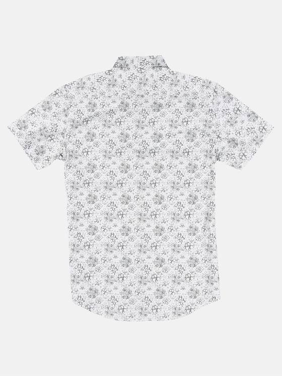 emilio adani Herren Kurzarm-Hemd mit All-Over-Print Grau 31319