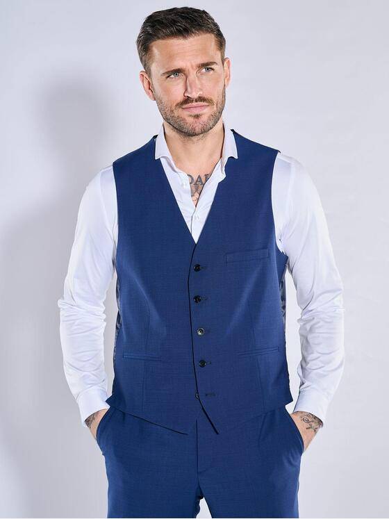 emilio adani Herren Sakko-Weste slim fit Blau 38706