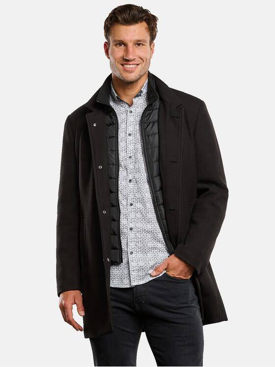 engbers Herren Mantel mit Nylon-Inlet Schwarz 34075