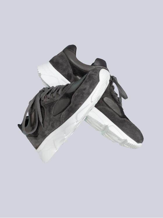 emilio adani Herren Sneaker aus Materialmix Grau 35454