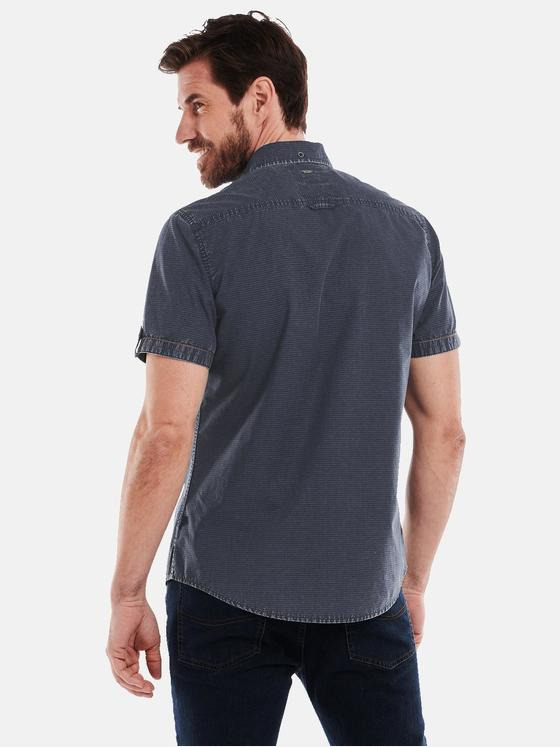 engbers Herren Kurzarm-Hemd gestreift Blau 34757