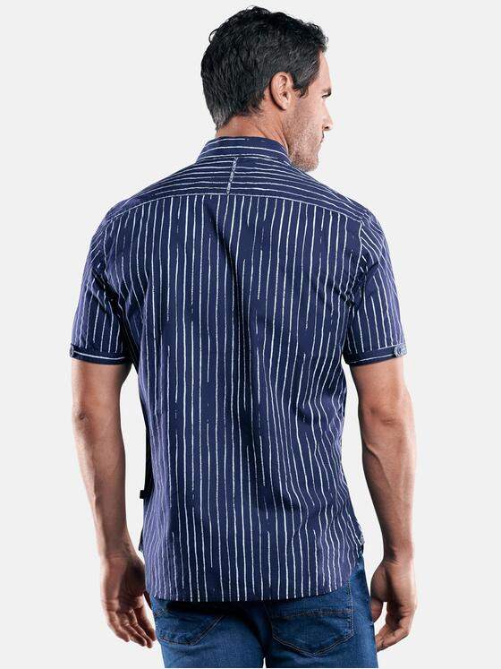 engbers Herren Modisches Streifenhemd Marineblau 29516