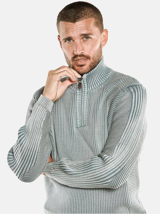 emilio adani Herren Pullover Polokragen Grau 33813