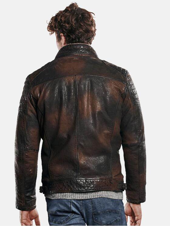 engbers Herren Lederjacke mit Kunstpelz Braun 30162