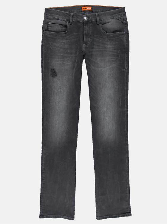 emilio adani Herren Slim Fit Jeans mit leichten Destroy-Elementen Grau 31308