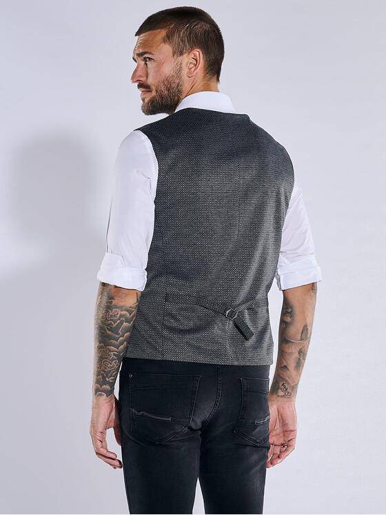emilio adani Herren Sakko-Weste slim fit Grau 37567