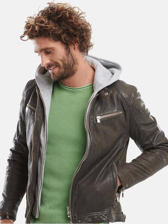 emilio adani Herren Lederjacke Braun 30895