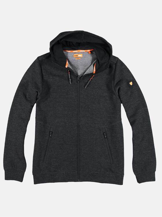 emilio adani Herren Hoodie im stylischen Ripp-Design Anthrazit 29284
