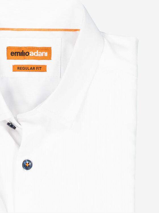 emilio adani Herren Langarm-Hemd uni Weiß 37283