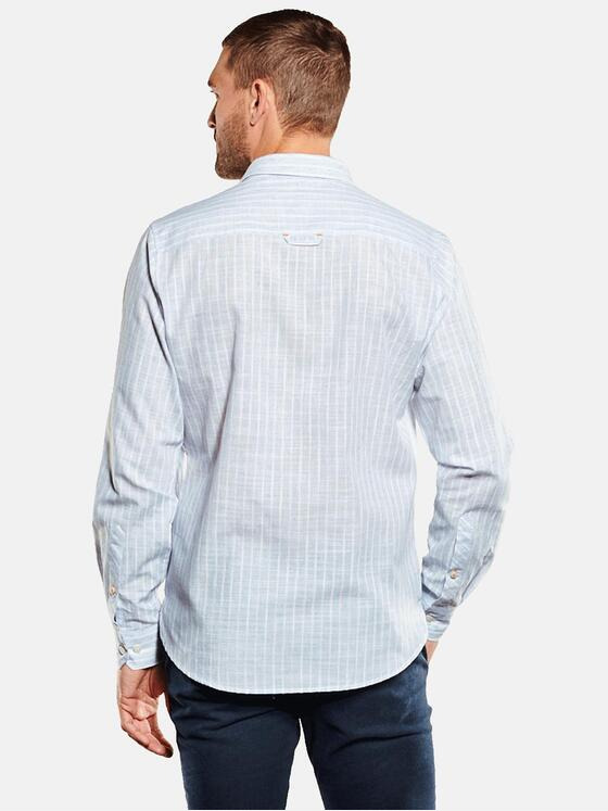 emilio adani Herren Langarm-Hemd gestreift Blau 34783