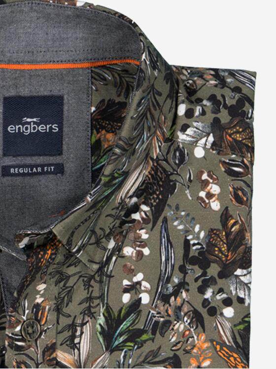 engbers Herren Langarm-Hemd gemustert Grün 37637