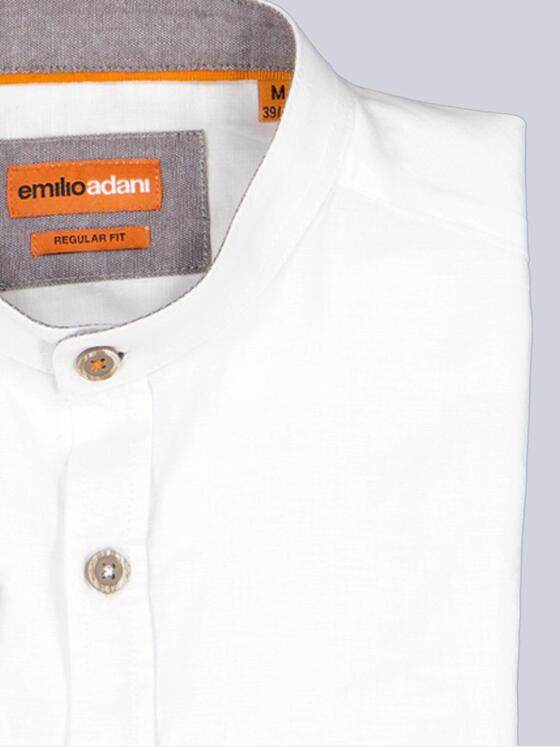 emilio adani Herren Kurzarm-Hemd uni Weiß 38894