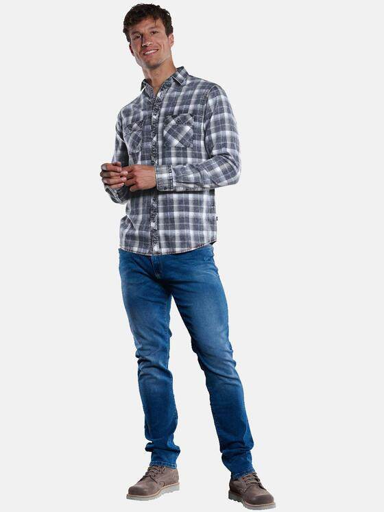 engbers Herren Langarm-Hemd kariert Indigoblau 33468