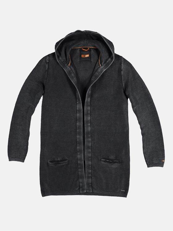 emilio adani Herren modischer Cardigan mit Kapuze Grau 28940