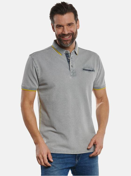 engbers Herren Poloshirt mit Neondetails Silbergrau 32797