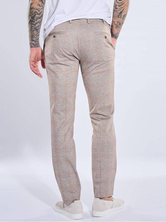 emilio adani Herren Anzughose mit dezentem Karo Beige 40363