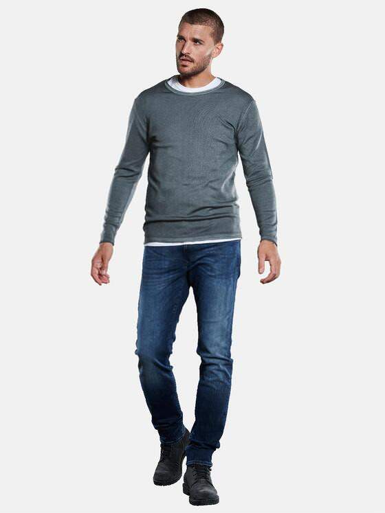emilio adani Herren Pullover aus feiner Merino-Wolle Türkis 33355