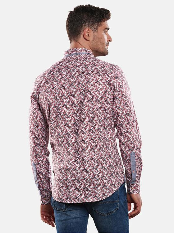 engbers Herren Langarm-Hemd gemustert Feuerrot 32435