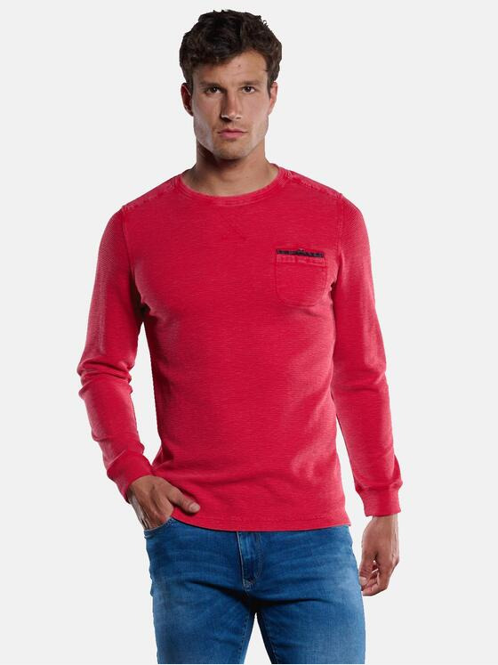 engbers Herren Langarm-Shirt strukturiert Rot 33360