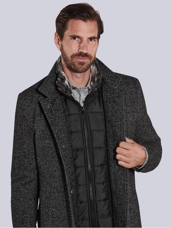 engbers Herren Mantel mit Inlet Grau 35489