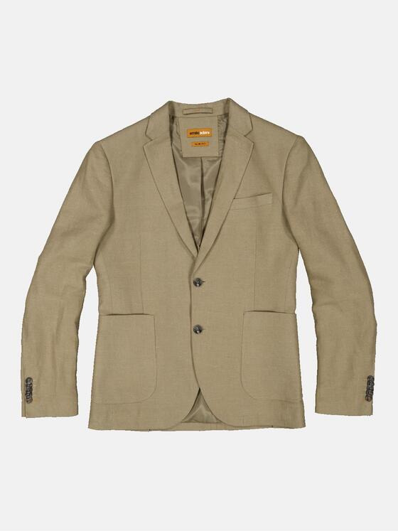 emilio adani Herren Freizeit-Sakko mit Leinenanteil Grün 34604
