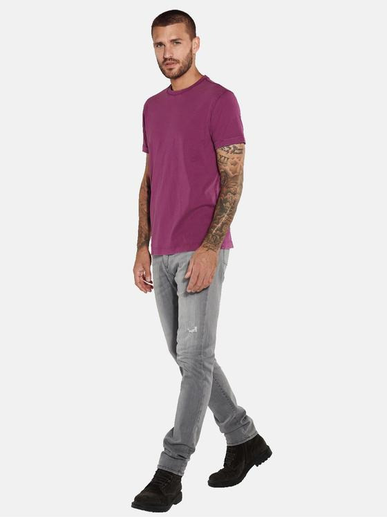 emilio adani Herren T-Shirt uni Violett 36145