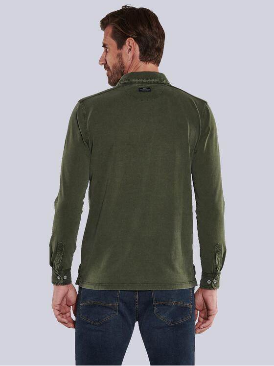 engbers Herren Langarm-Shirt mit Polokragen Grün 35681