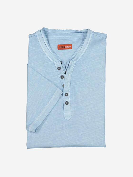 emilio adani Herren Henley-Shirt regular Blau 37086