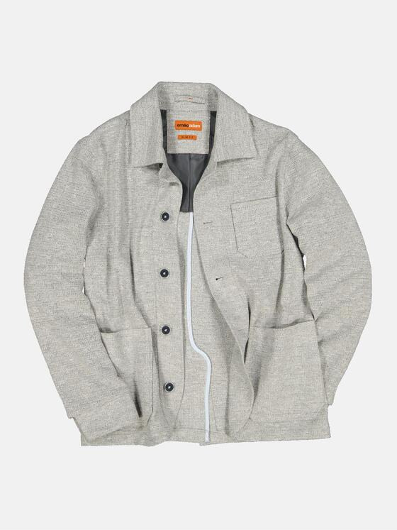 emilio adani Herren Overshirt aus Leinen-Mix Grau 32587