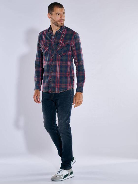 engbers Herren Langarm-Hemd kariert Rostorange 37853