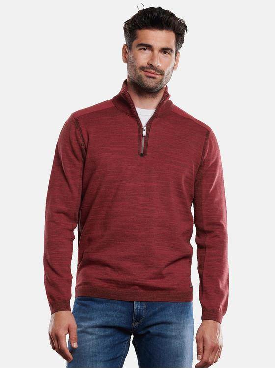 engbers Herren Pullover mit Stehkragen Rot 32035