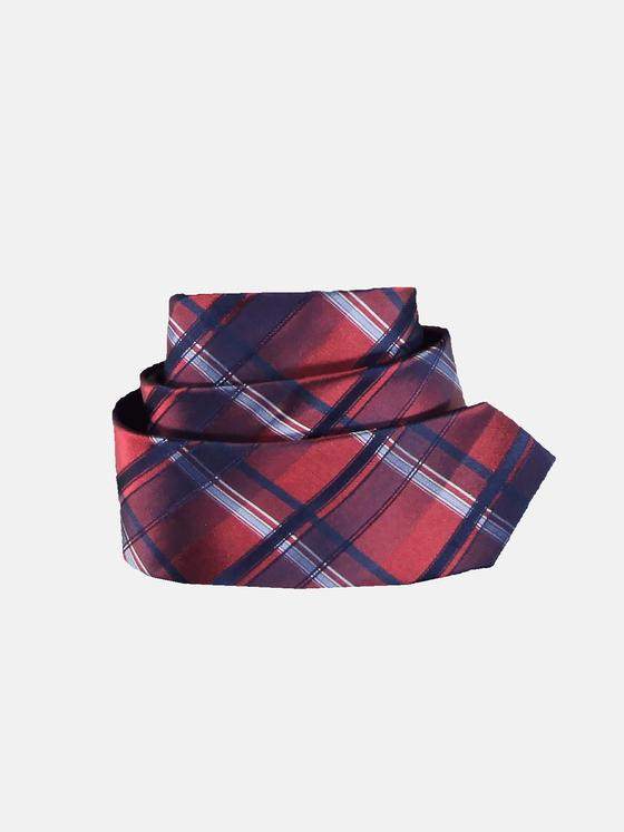 engbers Herren Krawatte kariert Tomatenrot 31376