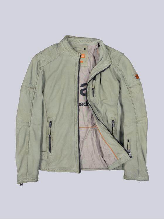 emilio adani Herren Lederjacke aus Nubukleder Grün 38417