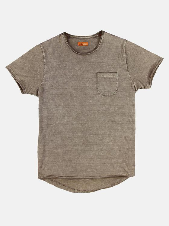 emilio adani Herren Streifenshirt aus softem Slub-Jersey Braun 31140