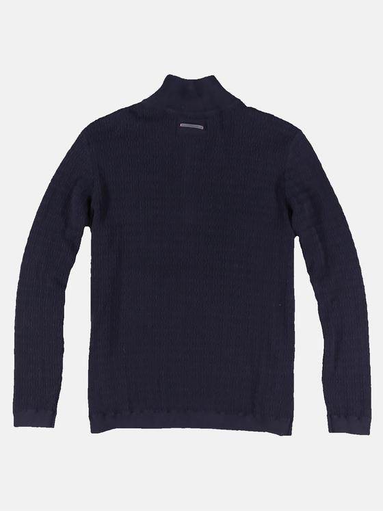 emilio adani Herren Strickpullover mit Reißverschlusskragen Blau 30471