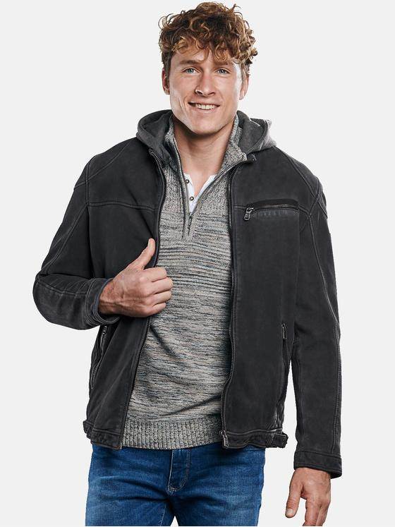 engbers Herren Lederjacke mit gewaschener Oberfläche Indigoblau 29999