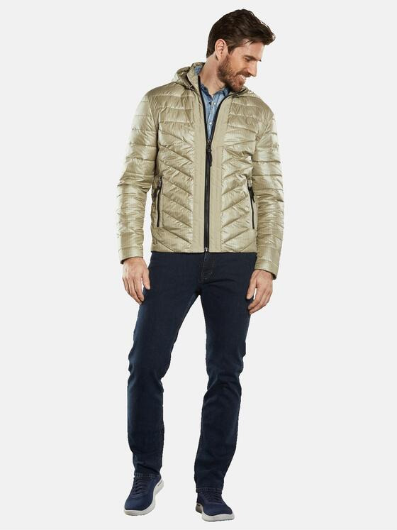 engbers Herren Steppjacke mit abnehmbarer Kapuze Beige 34504