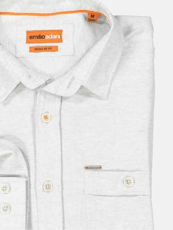 emilio adani Herren Langarm-Hemd uni Grau 35463