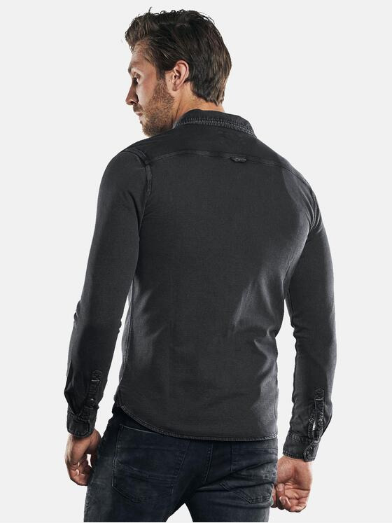 emilio adani Herren Innovatives Langarm-Poloshirt Schwarz 30203