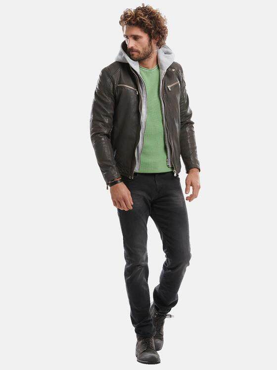 emilio adani Herren Lederjacke Braun 30895