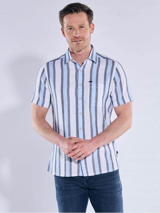 engbers Herren Luftiges Leno-Baumwollhemd Hellblau 40302