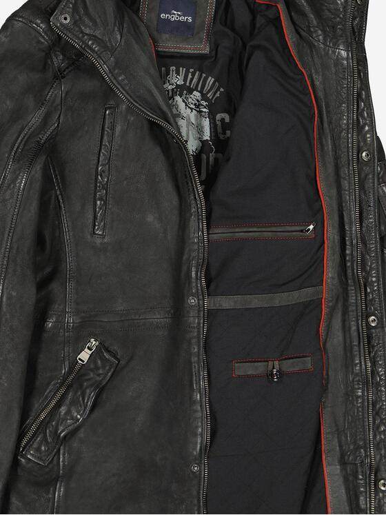engbers Herren Lederjacke regular Schwarz 37418