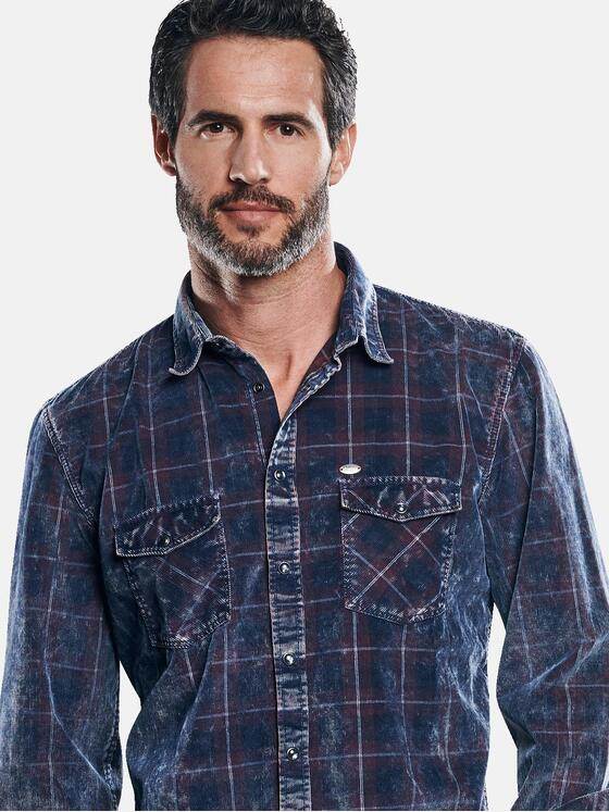 engbers Herren Cord-Karohemd Rot 30175