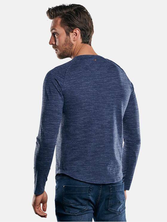 emilio adani Herren Rundhals Shirt mit besonderem Farbeffekt Blau 29780
