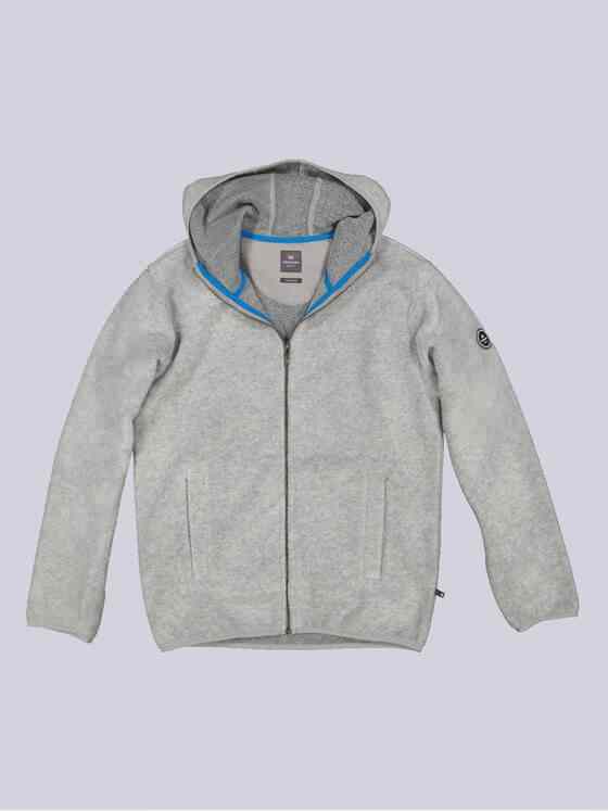 ENGBERS GERMANY Herren Sweatjacke mit Kapuze und besonderem Farbeffekt Grau 35741