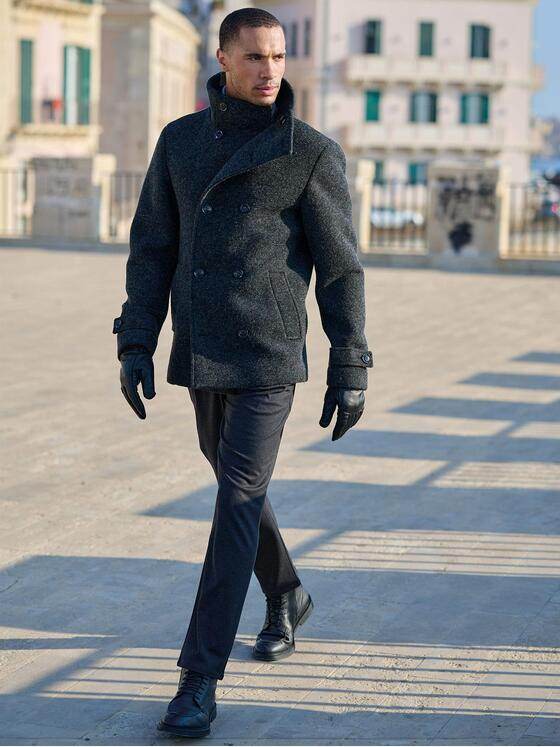 emilio adani Herren Mantel regular Anthrazit 37575